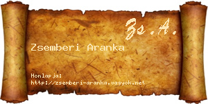Zsemberi Aranka névjegykártya