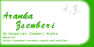 aranka zsemberi business card